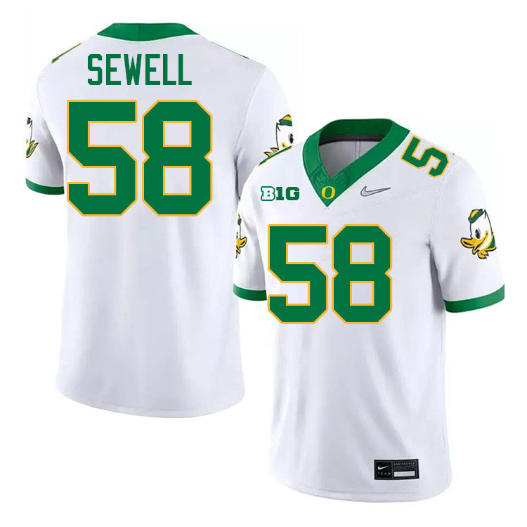 Penei Sewell Oregon Jersey,Oregon Ducks Football Uniforms Youth-White 2024